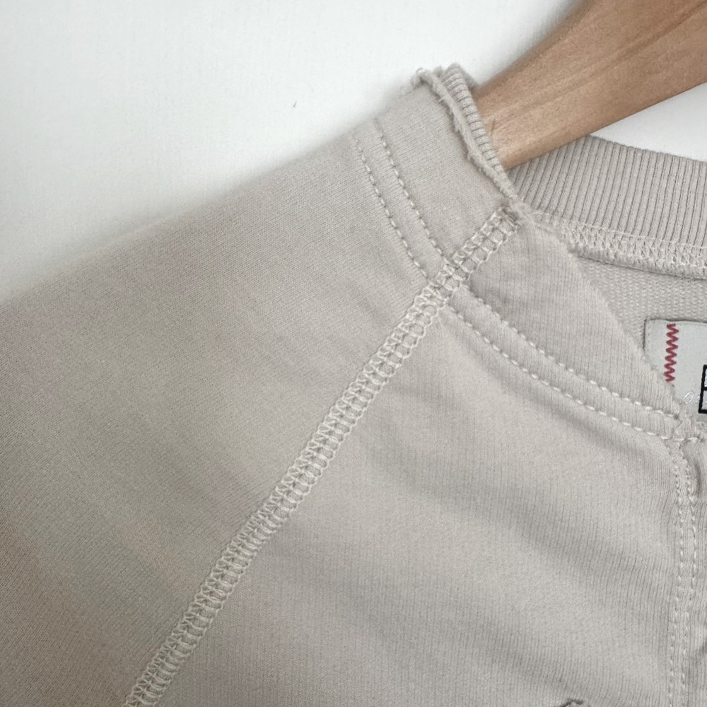 Urban Outfitters BDG 1970 ‘Khai’ Exposed Seam Cropped Sweatshirt Beige Small - Picture 9 of 12